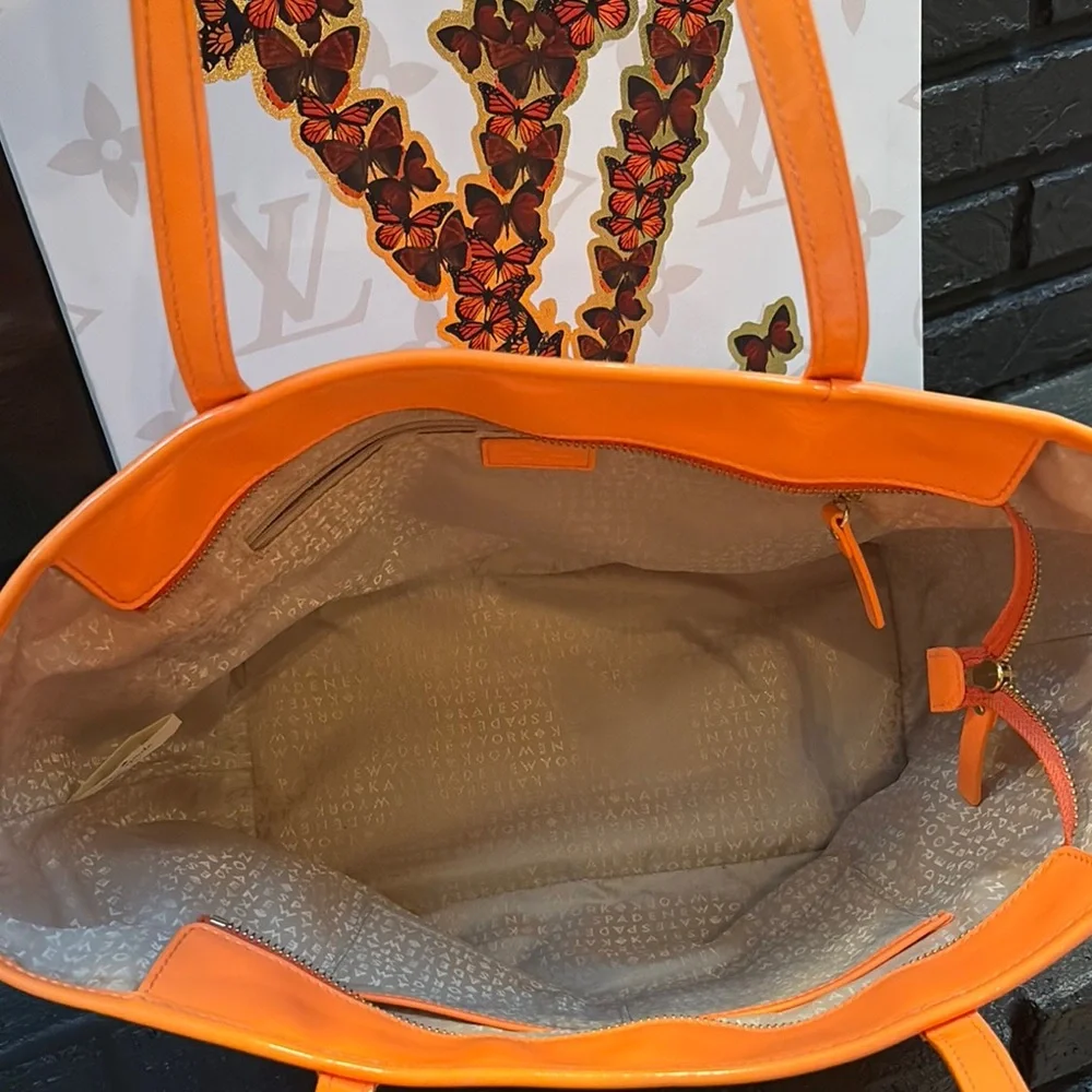 Kate Spade New York Patent Leather Tote - orange